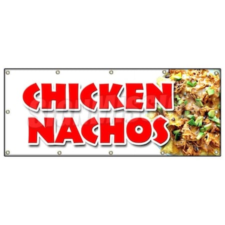 Signmission CHICKEN NACHOS BANNER SIGN snack melted mexican chili taco tex mex food B-120 Chicken Nachos